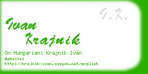 ivan krajnik business card